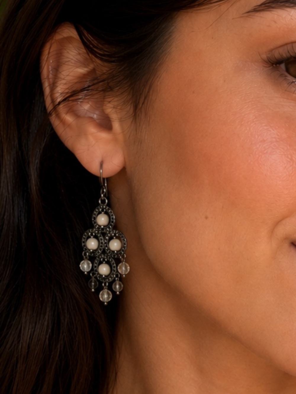 Dangle Pearl-Accent Earrings